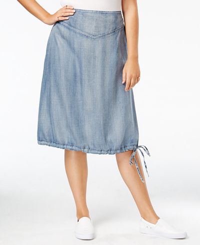 Standards and Practices Trendy Plus Size Denim A-Line Skirt