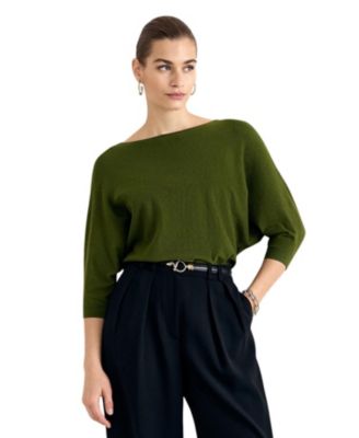 Women's Cristine Boat Neck 3/4-Sleeve Lightweight Pullover