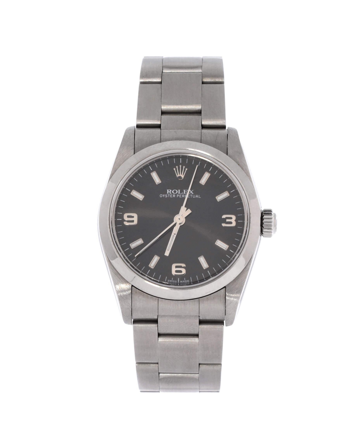 PreOwned Rolex Mens Automatic Oyster Perpetual Stainless Steel Watch 31mm  Dial color black