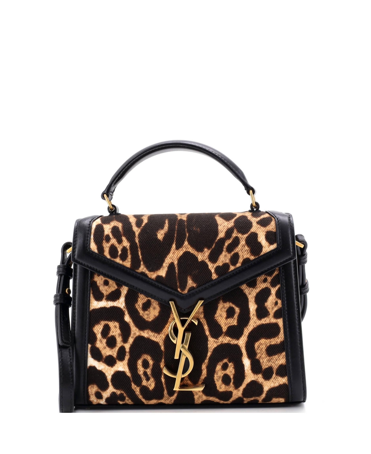 Pre-Owned Saint Laurent Mini Cassandra Top Handle Bag Printed Canvas with Leather