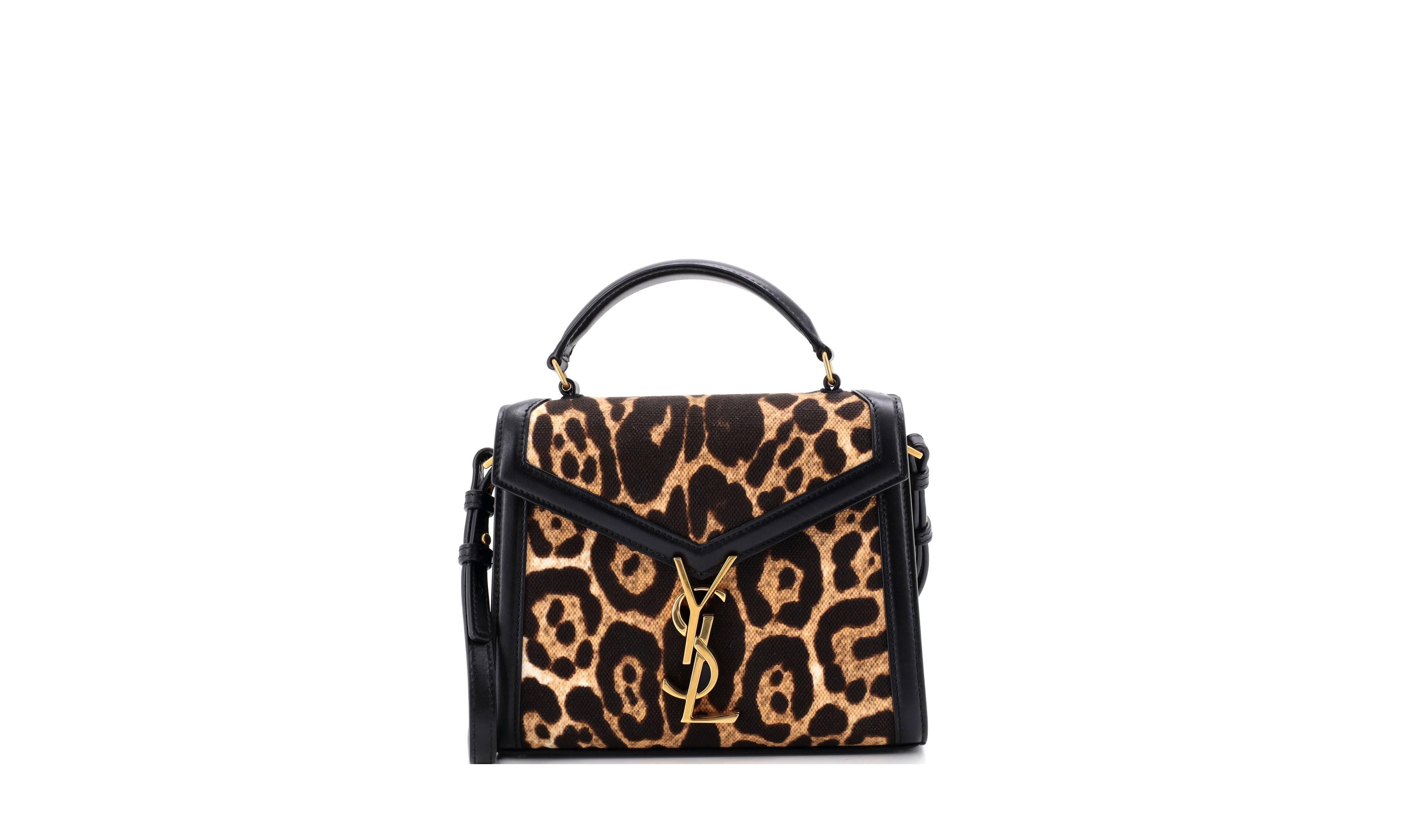 Pre-Owned Saint Laurent Mini Cassandra Top Handle Bag Printed Canvas with Leather