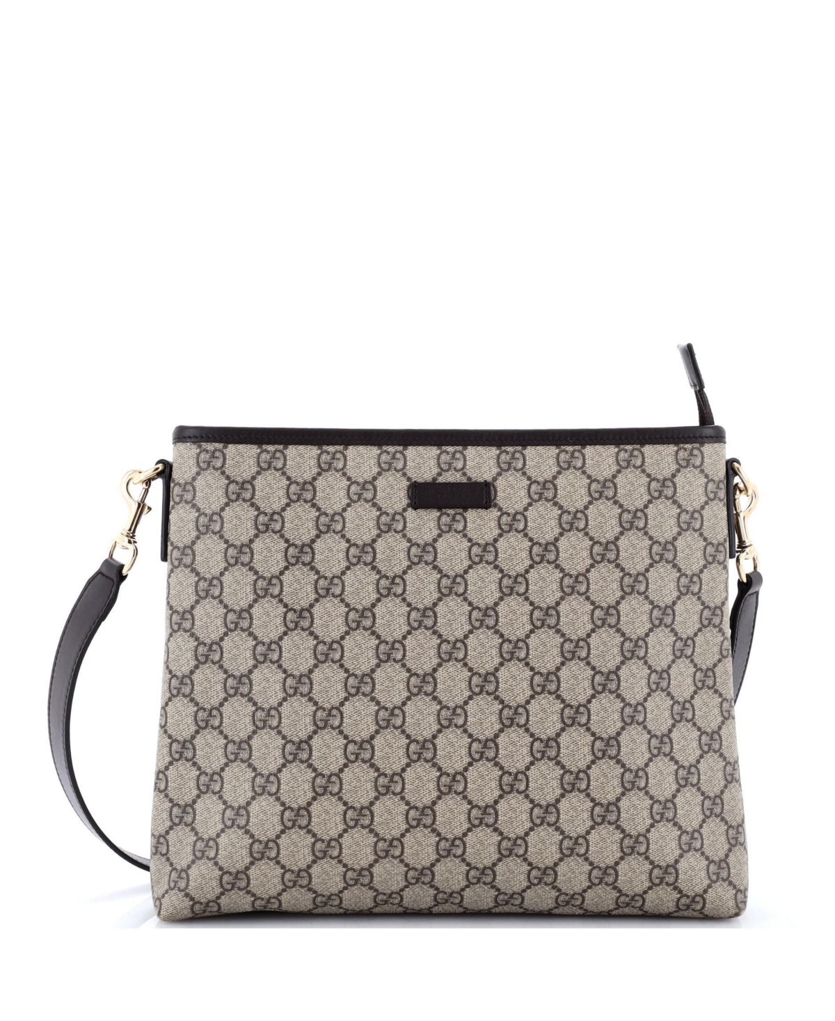 Pre-Owned Gucci Medium Zip Top Messenger Bag Gg Coated Canvas - Brown