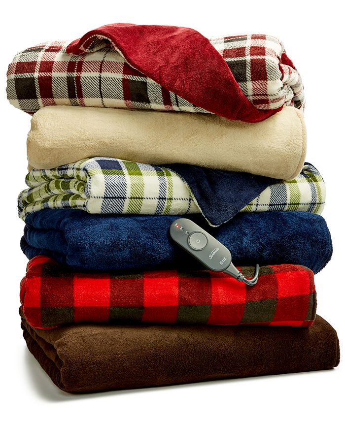 Sunbeam Slumber Rest Microplush Electric Throw by Macy s