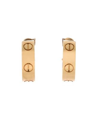 LOVE French Clip Hoop Earrings in 18K Yellow Gold
