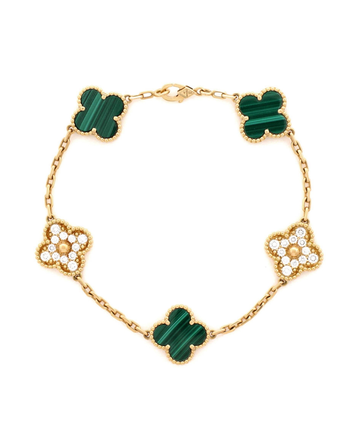 Pre-Owned Van Cleef and Arpels Vintage Alhambra 5 Motifs Bracelet - 18k yellow gold