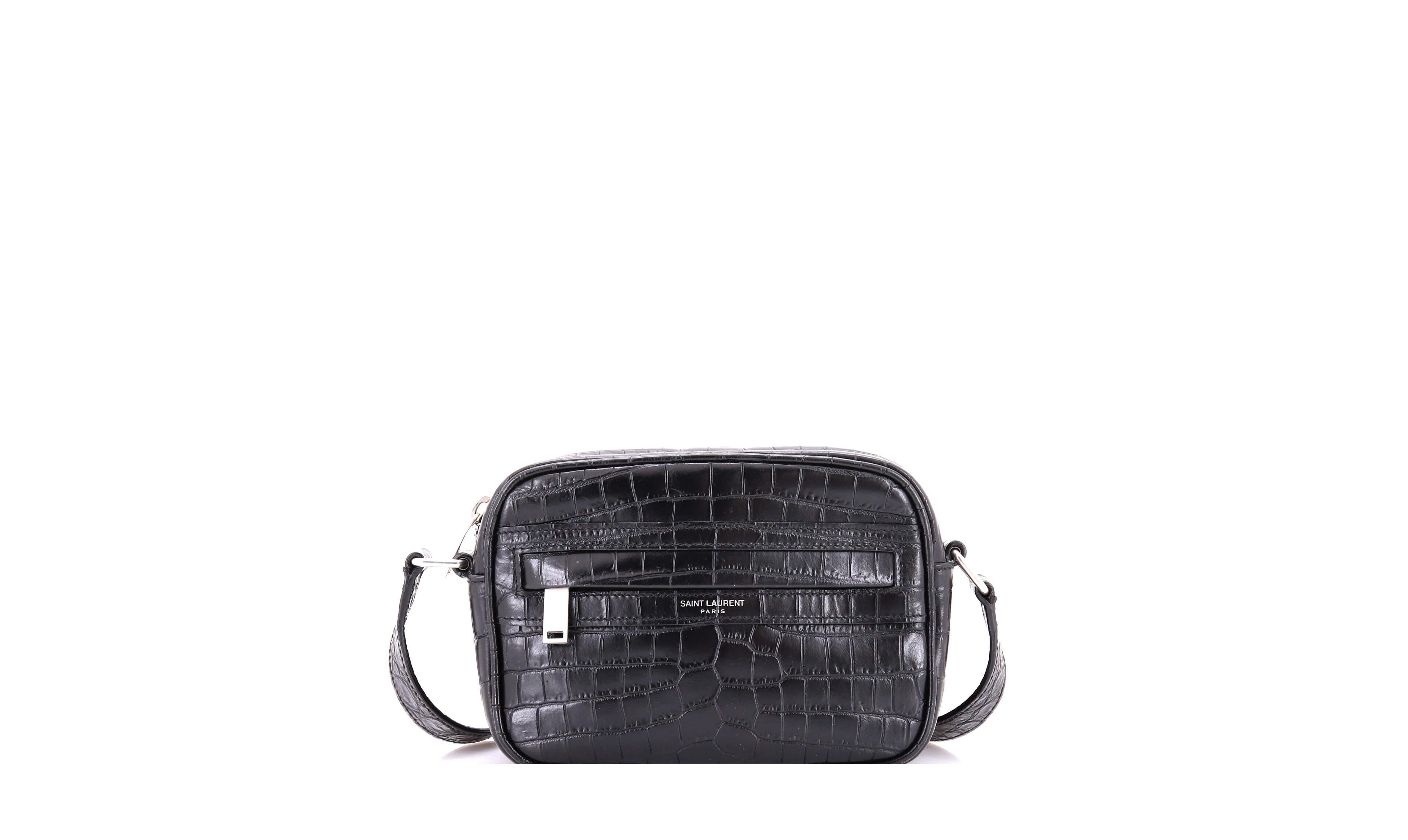 Pre-Owned Saint Laurent Mini Camp Camera Bag Embossed Leather