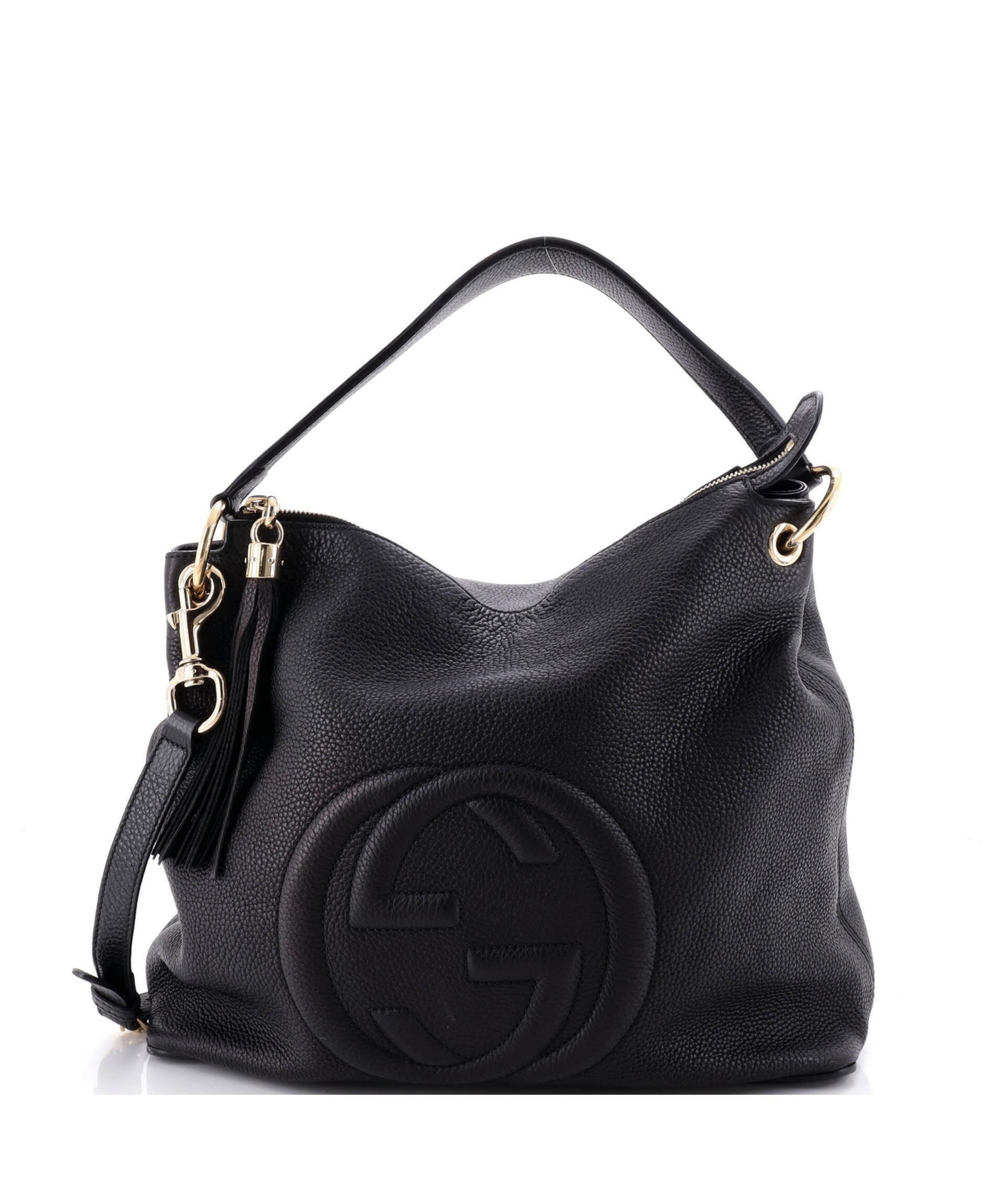 Pre-Owned Gucci Large Soho Convertible Hobo Leather - Black