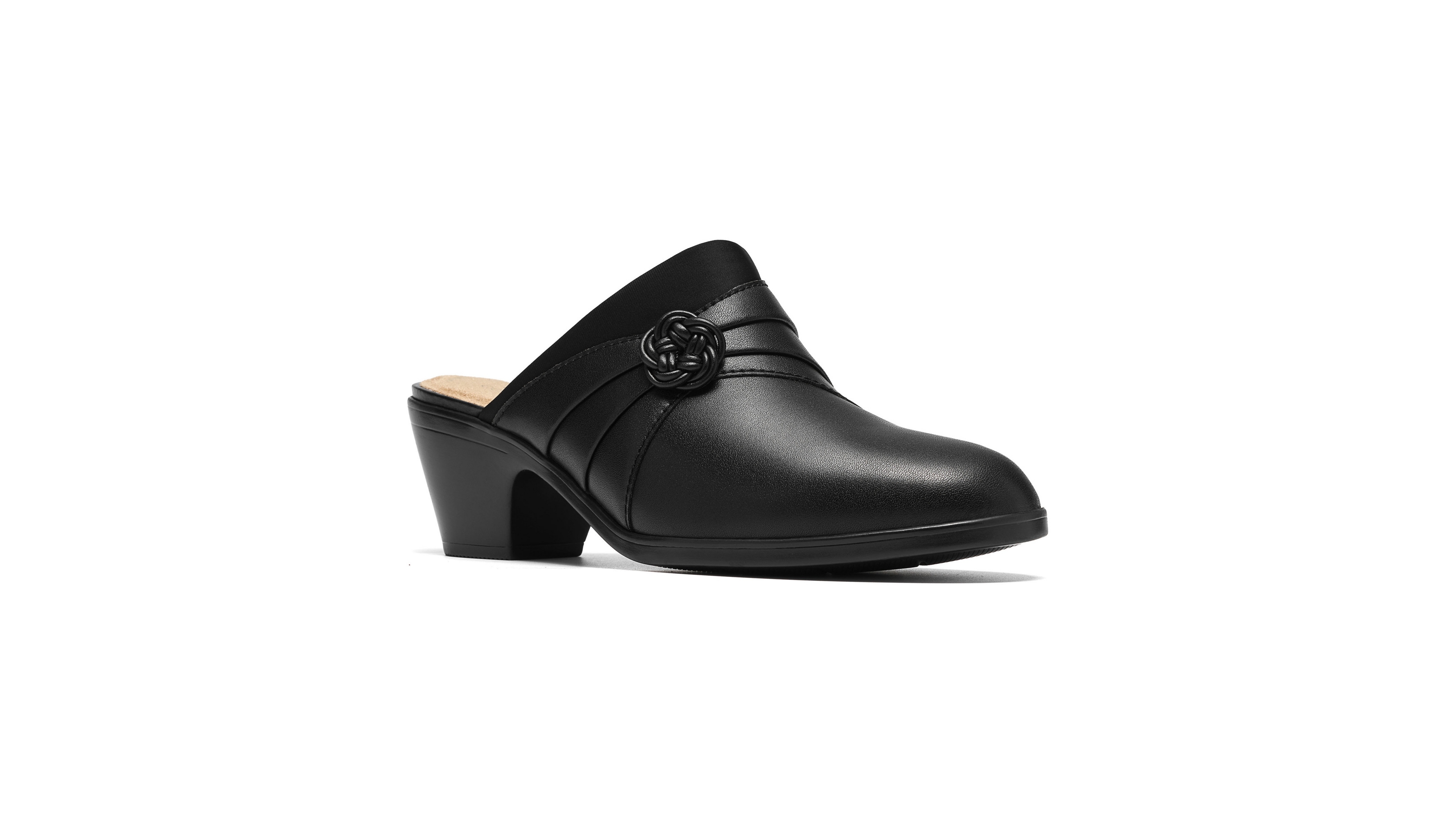 Clarks Women's Emily2 Eliza Block Heel Leather Mules