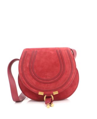 Small Marcie Suede Adjustable Crossbody Bag, 7.5"W x 6.5"H x 4"D