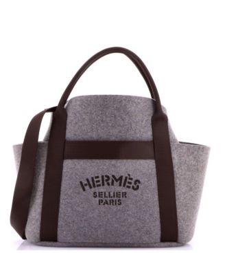 Pre-Owned Hermes Sac De Pansage Groom Handbag Felt