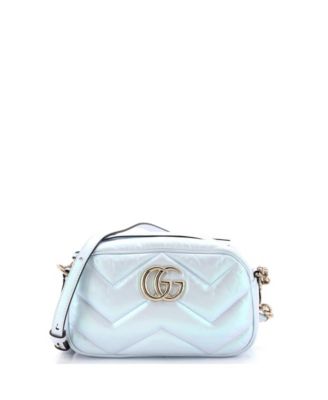 Small GG Marmont Shoulder Bag Chevron Iridescent Leather