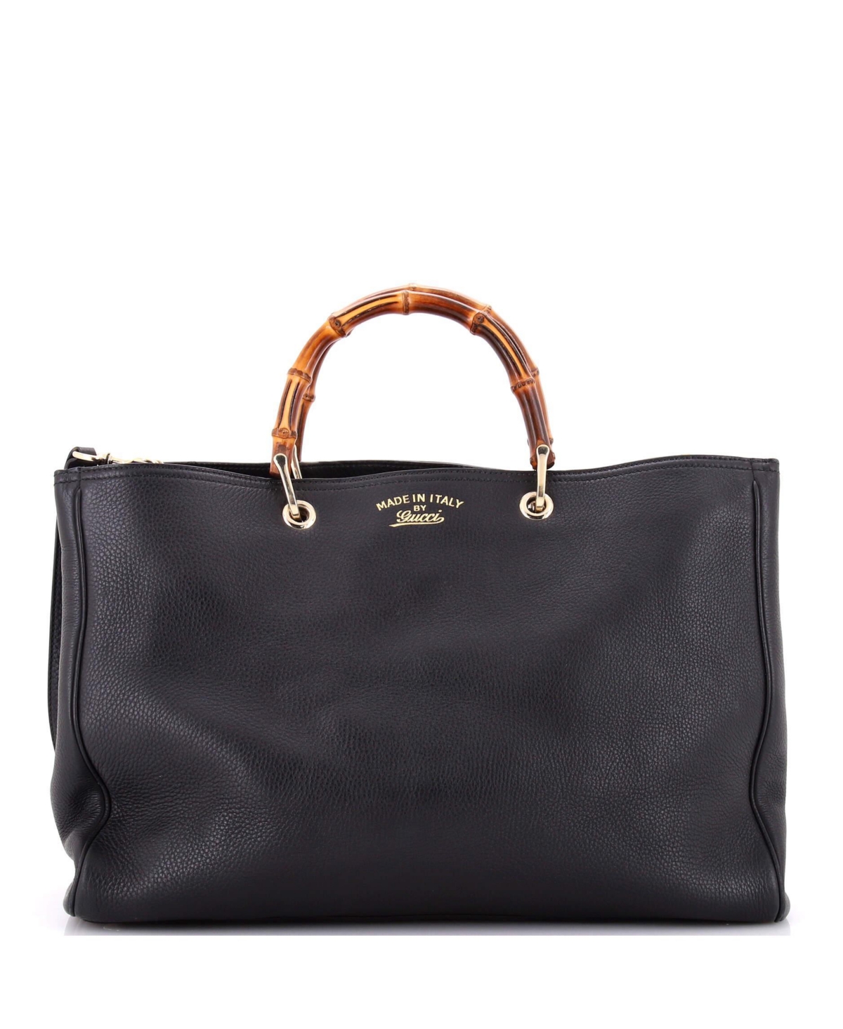 Pre-Owned Gucci Large Bamboo Shopper Tote Leather - Black