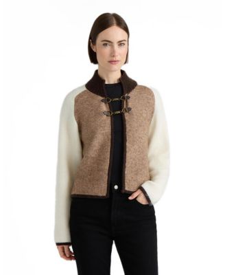 Women's Hunter Mock Neck Snaffle Buckle Closure Cardigan