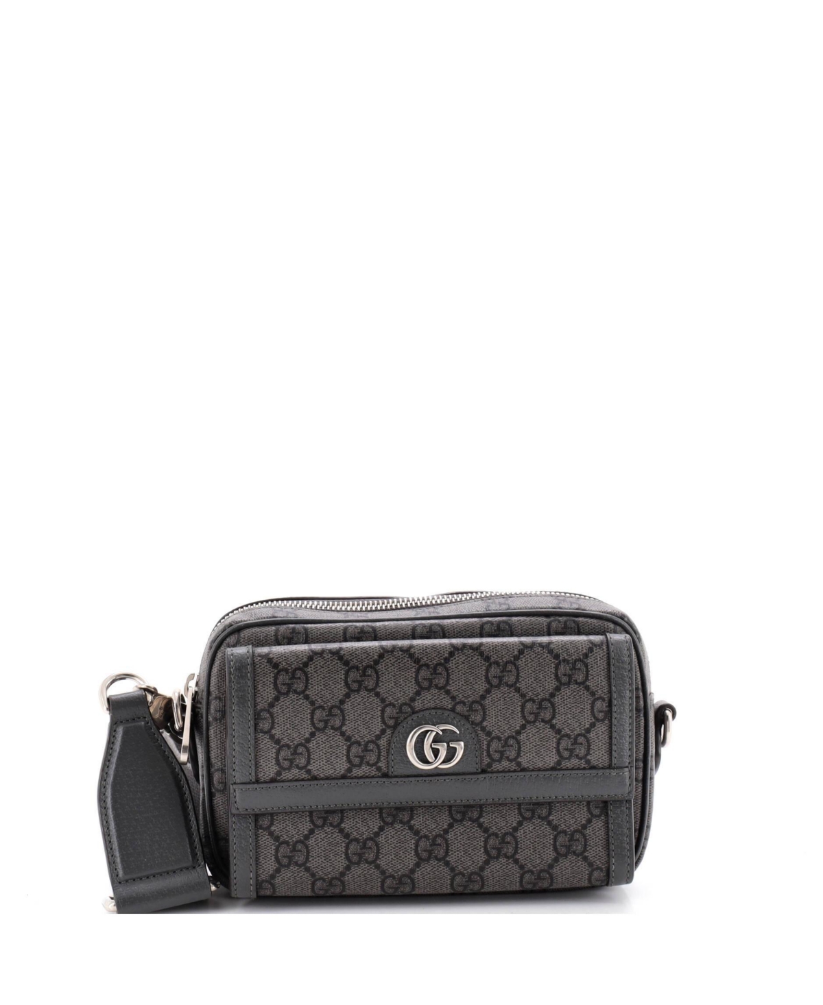 Pre-Owned Gucci Mini Ophidia Front Pocket Camera Bag Gg Coated Canvas - Grey