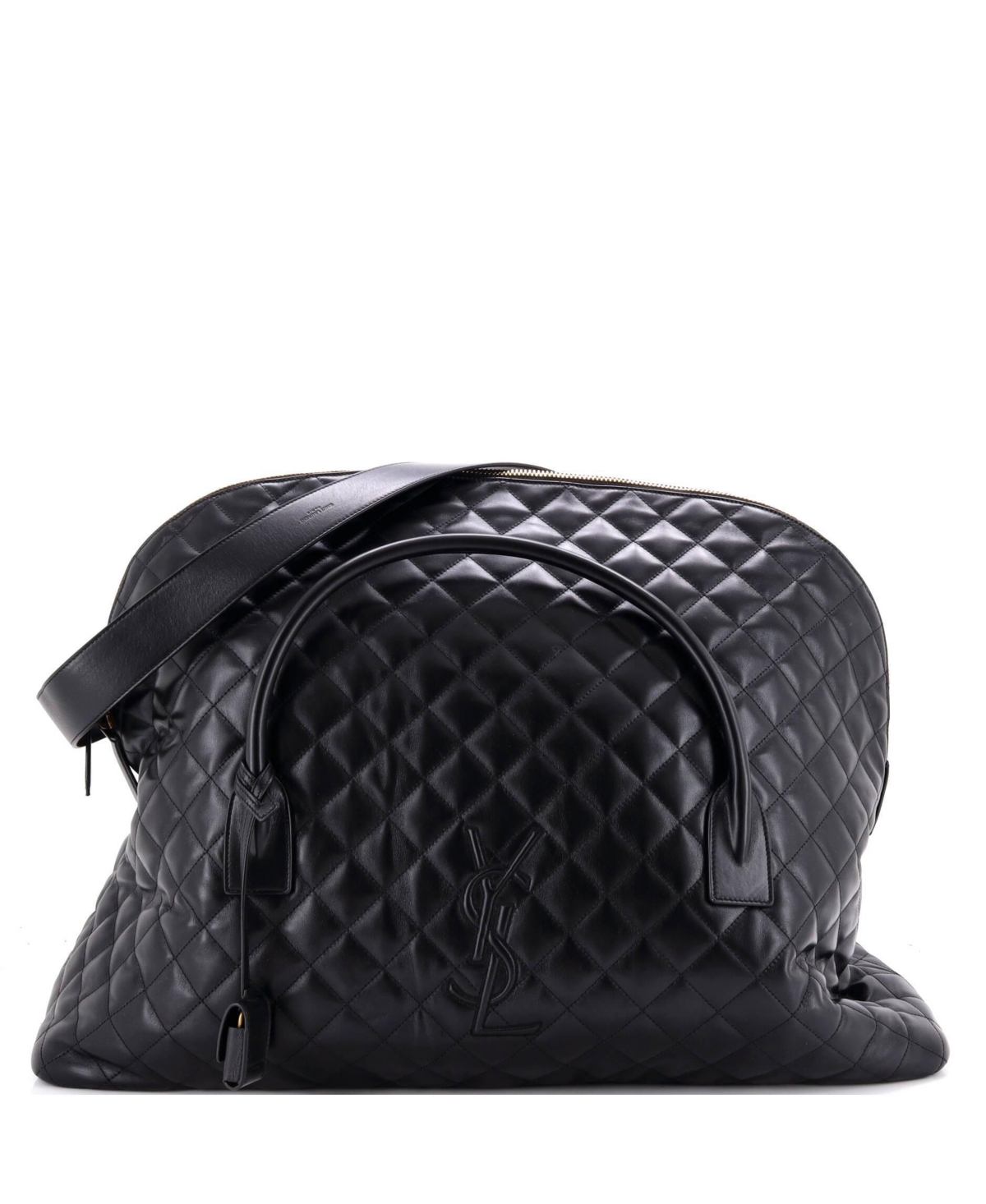 Pre-Owned Saint Laurent Es Giant Travel Bag Quilted Leather - Black