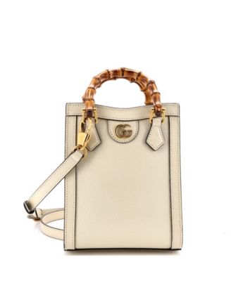 Mini Vertical Diana NM Bamboo Handle Tote Leather
