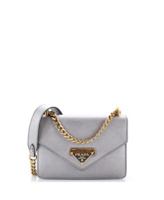 Small Envelope Flap Chain Shoulder bag Saffiano Leather