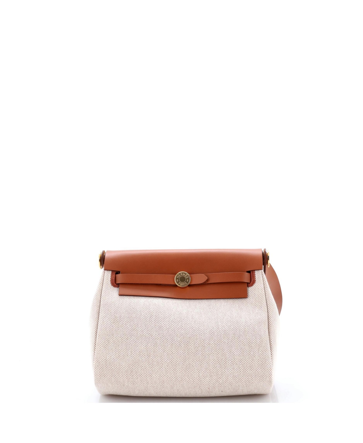 Pre-Owned Hermes 20 Herbag Zip Toile and Leather - Brown