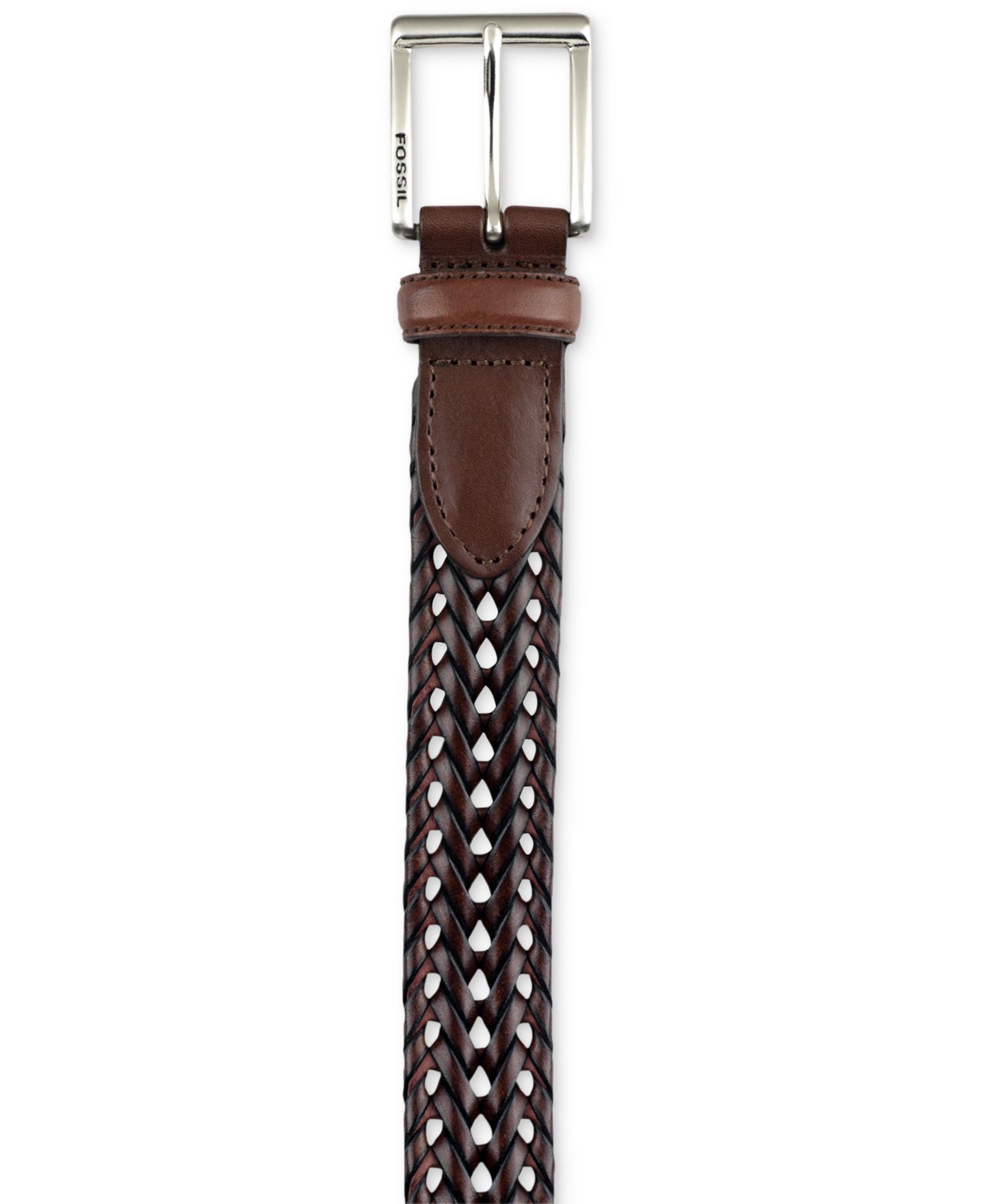 Мужской ремень Fossil Myles Braid Leather Belt — фото 2