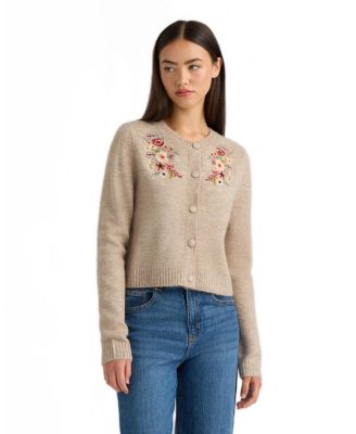 NVLT Women's Cardigan with Placement Embroidery