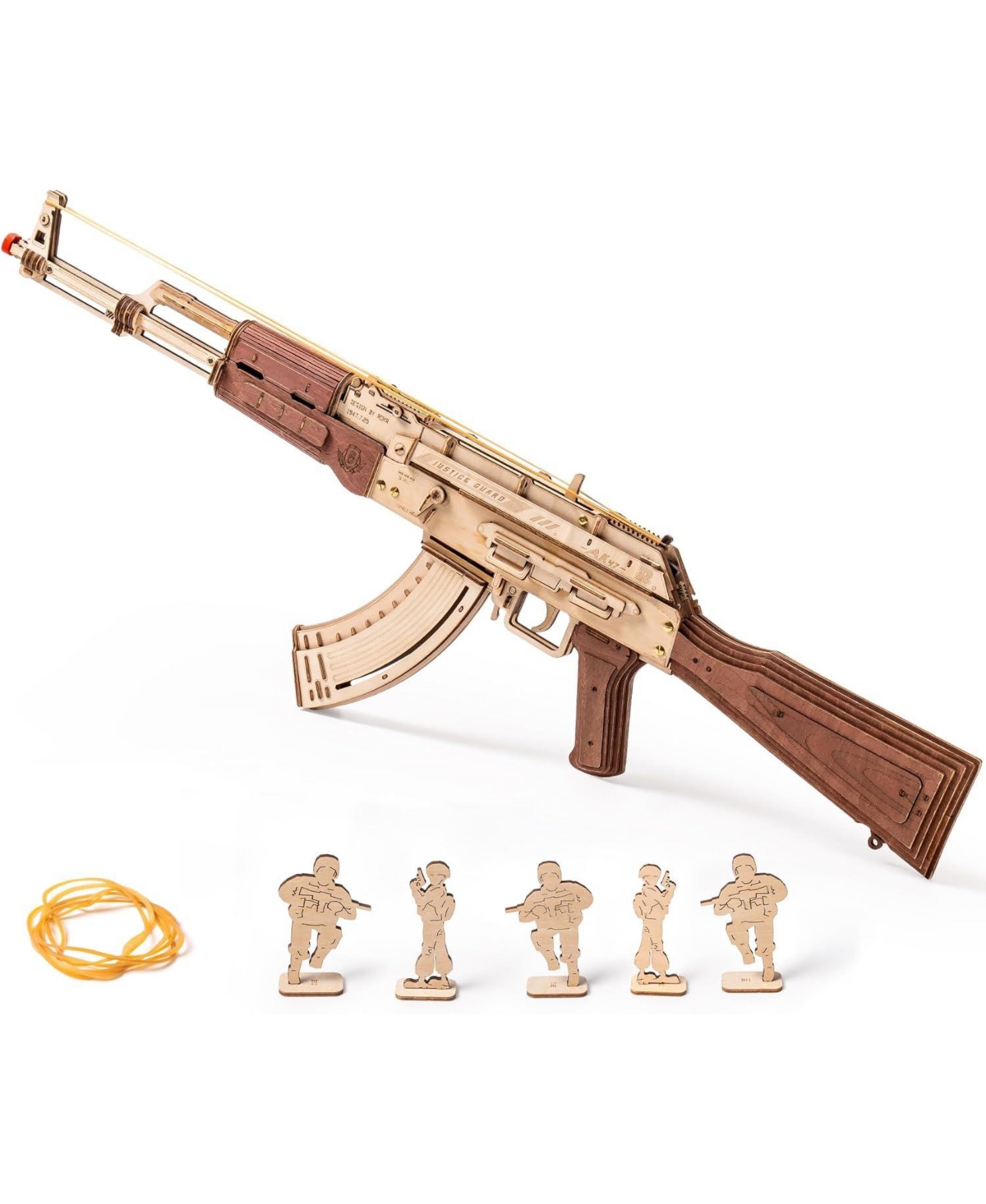 Robotime 3D Puzzles for Adults, Wooden 3D Puzzle Model AK47 Rubber Bands Shooter Building Kits, Diy Wood Crafts Toy Hobbies Creative Assembly Gifts