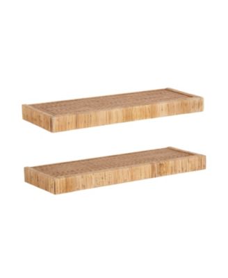 Rahmati 2 piece Rattan Floating Shelves