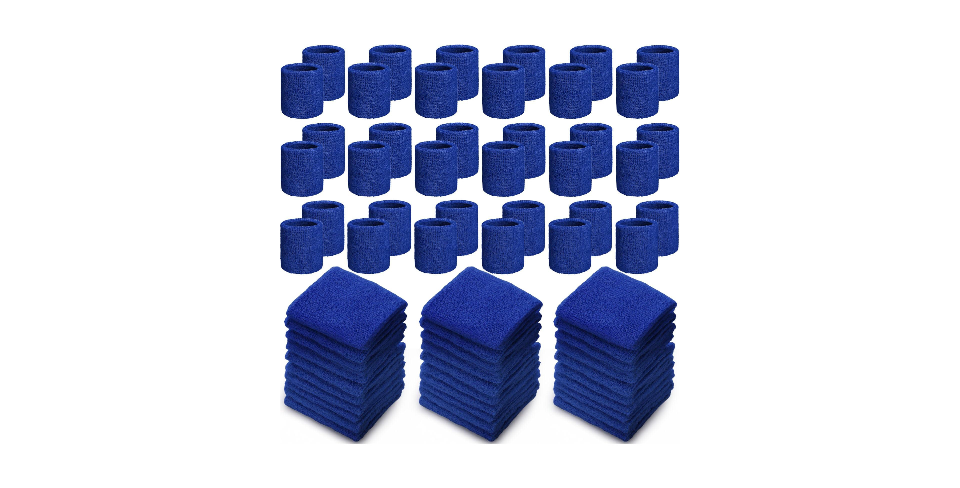 Furlihong Cotton Sports Wristbands 30 Pair Absorbent Sweatbands for Gym Basketball Tennis