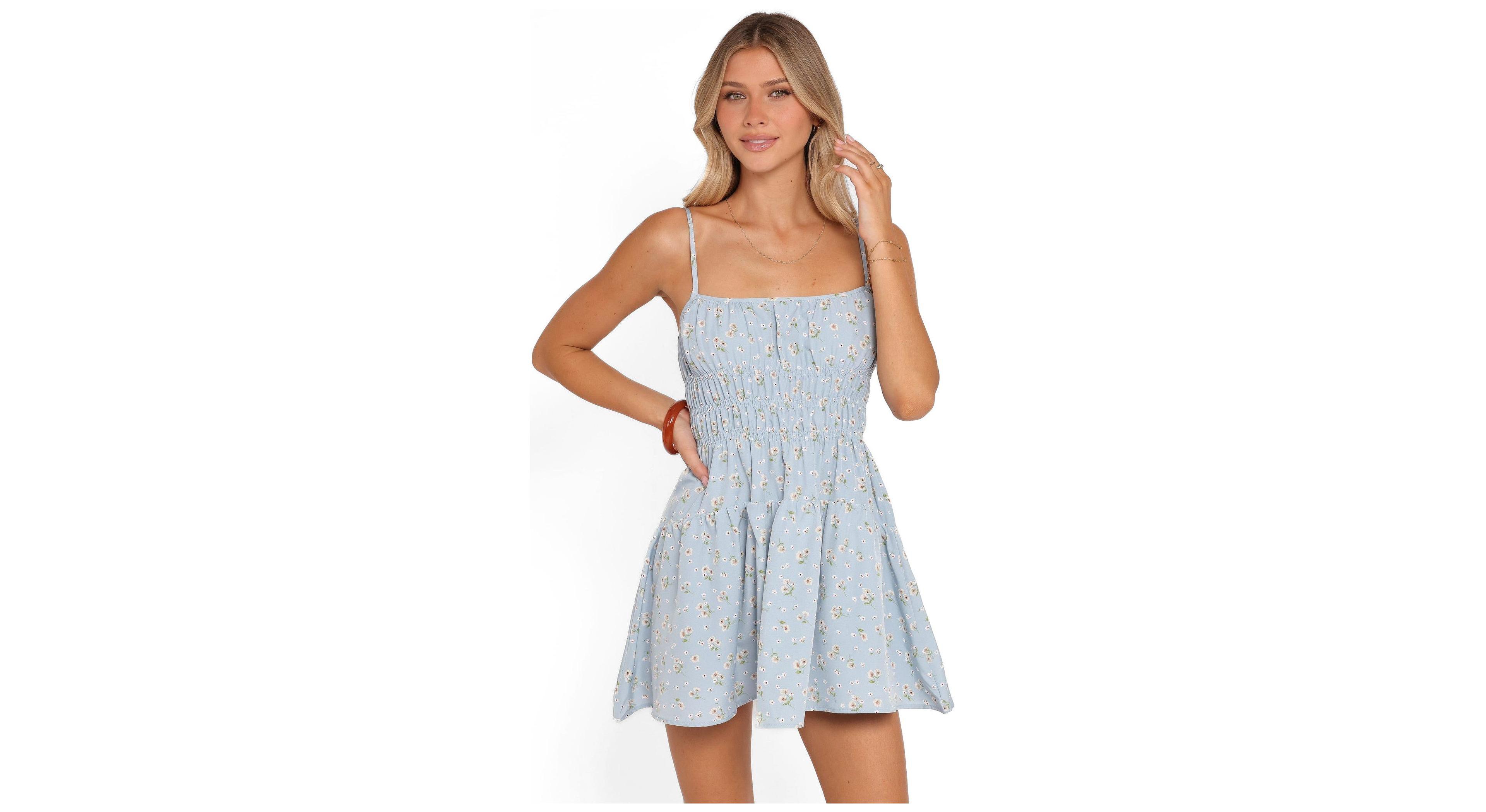 Petal and Pup Women's Makayla Square-Neck Tiered Mini Dress