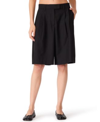 Women's Mickey Baggy Pleated Bermuda Shorts, 11.5" Inseam
