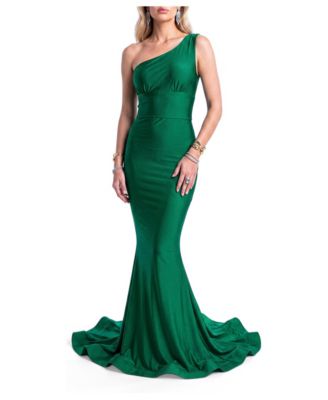 Women's One-Shoulder Tie-Back Mermaid Evening Gown