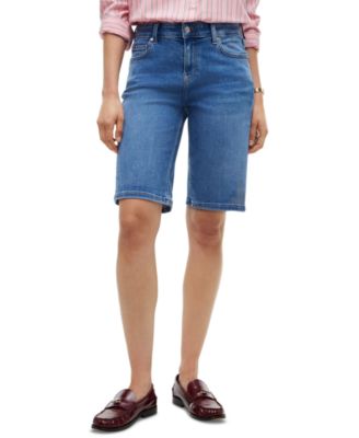 Women's Mid-Rise Slim Cuffed Denim Shorts