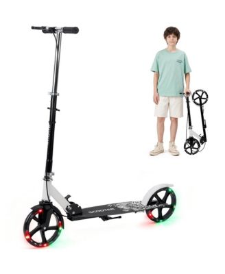 Foldable Kick Scooter with 8" Light-Up Wheels and Dual Brakes, 330 lb Capacity, Ages 3+