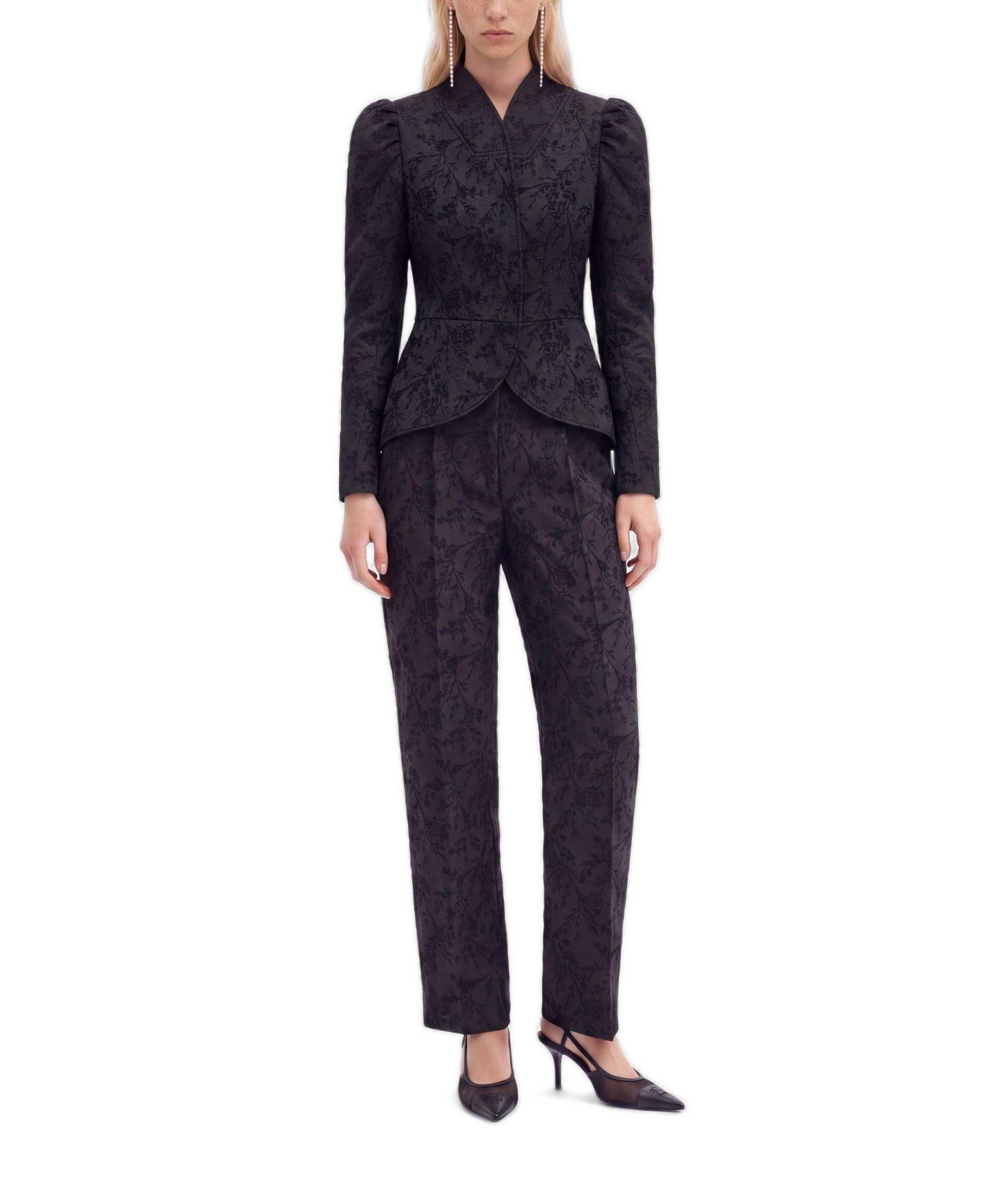 Женские брюки NOCTURNE High Waist Jacquard, цвет: Чёрный — фото 2