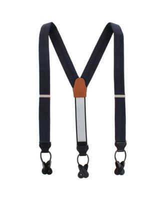 Herringbone Wool-Blend Button-End Suspenders