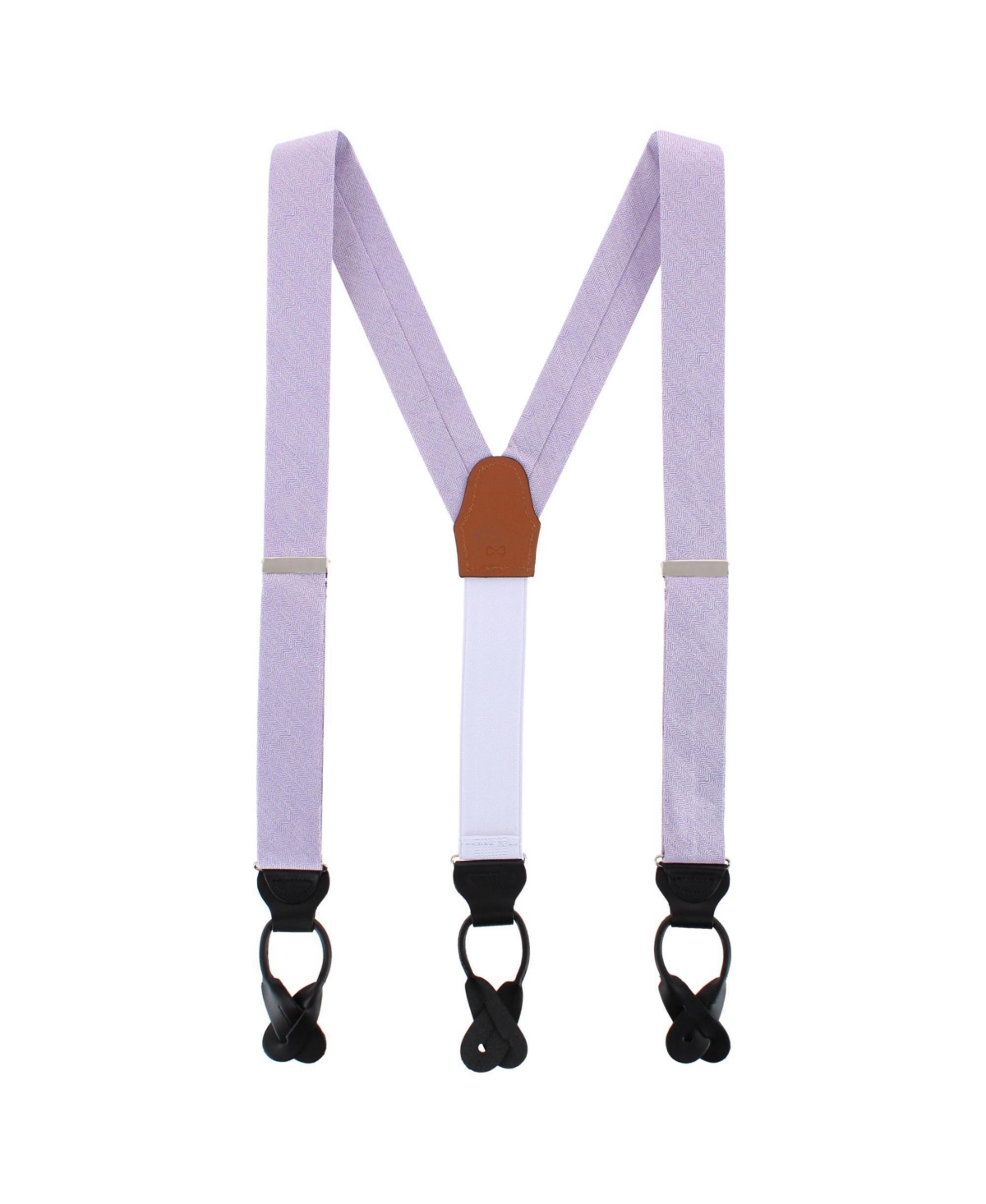 Trafalgar Herringbone Wool-Blend Button-End Suspenders - Purple