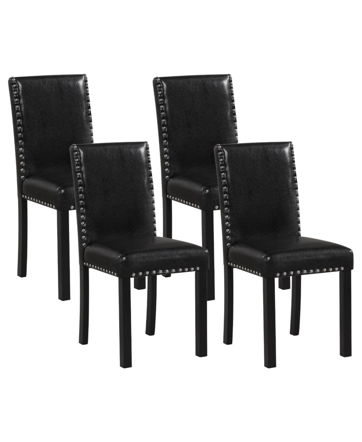 Mecale Set of 4 Dining Chairs with Solid Rubber and Wood Legs