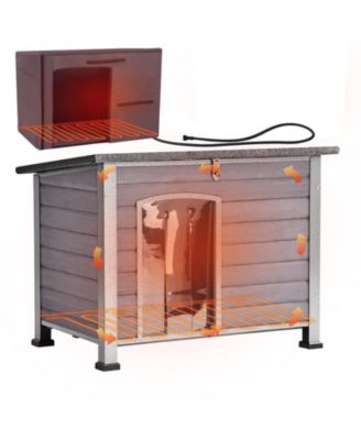 Medium Heated Outdoor Dog House with Metal Frame Removable Liner and Heating Pad