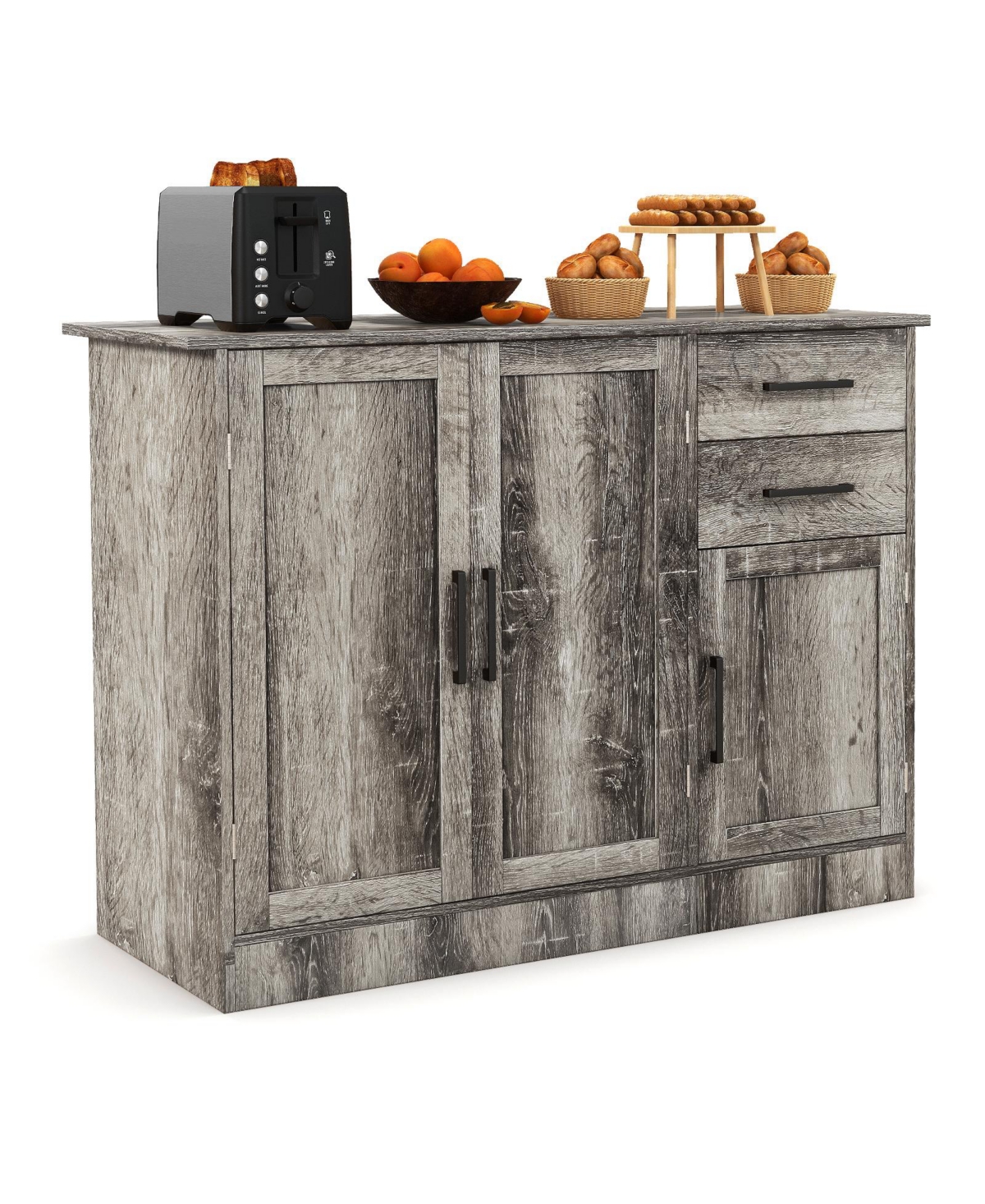 Mecale Buffet Storage Cabinet Kitchen Sideboard with 2 Drawers