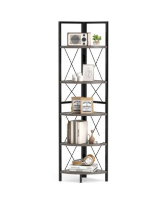5-Tier Freestanding Corner Shelf 63 in Tall Storage Rack