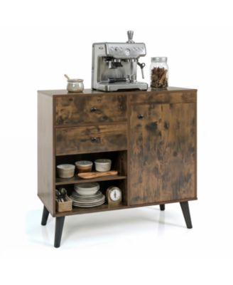 Sideboard Cabinet with 2 Open Compartments and 2 Drawers