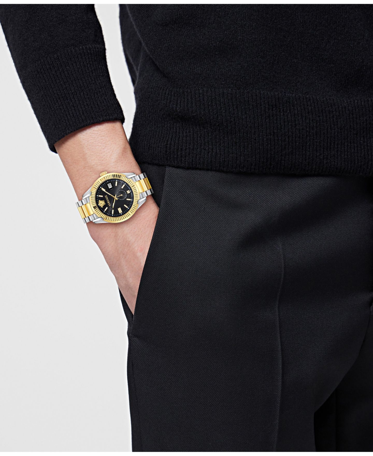 Мужские часы Versace Apodis Two-Tone Stainless Steel Bracelet Watch 41mm — фото 4