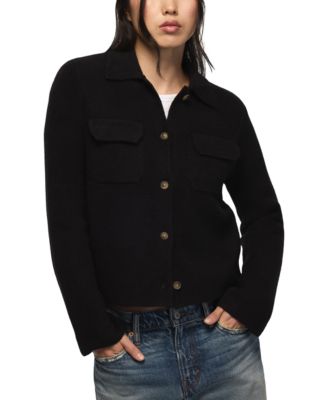 Women's Button-Down Long-Sleeve Fitted Cardigan Sweater