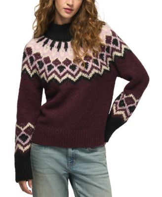 Women's Fair Isle Mock Neck Long-Sleeve Sweater