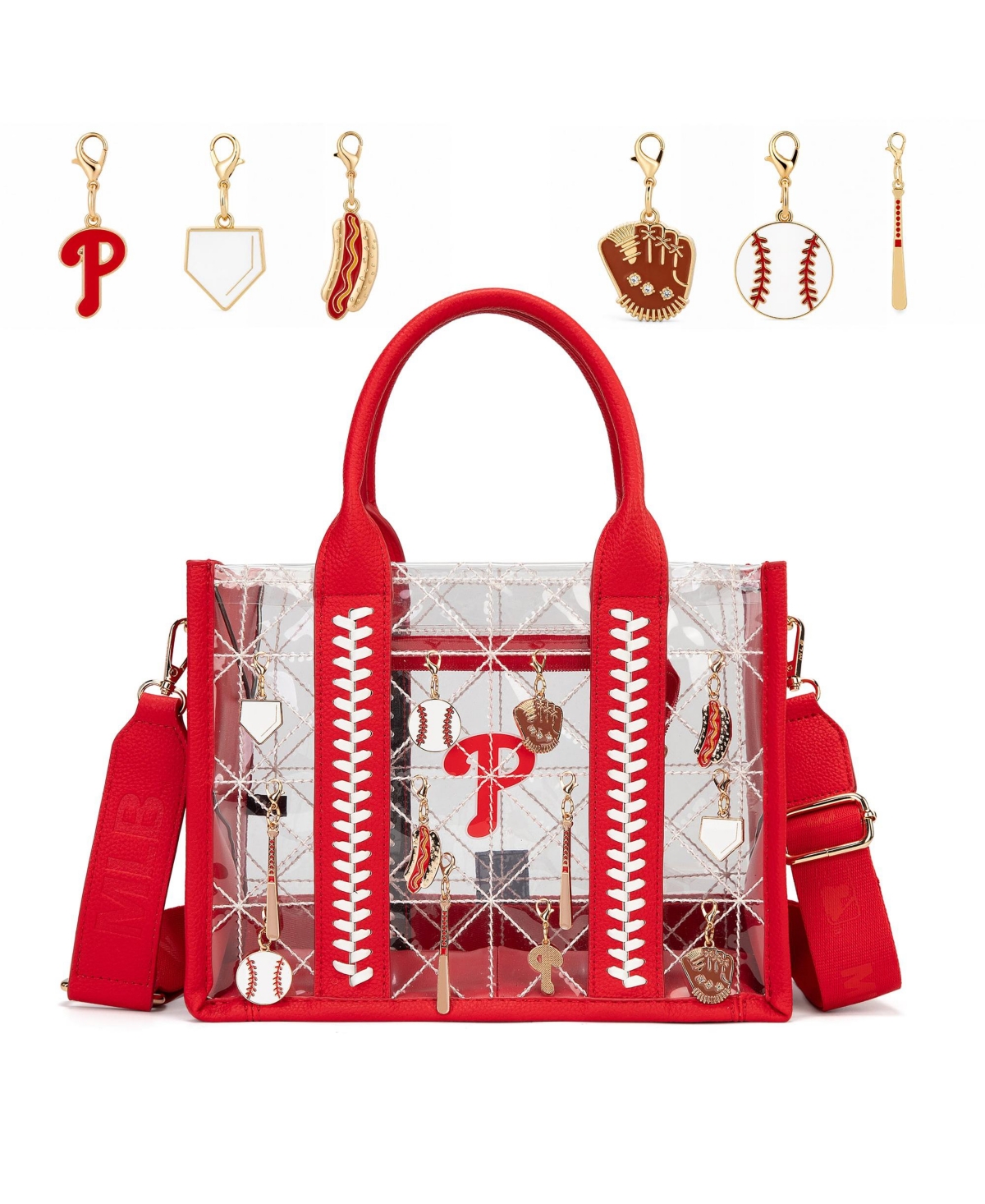 Montana West Women's Philadelphia Phillies Charmed Whipstitch Detachable Crossbody Tote