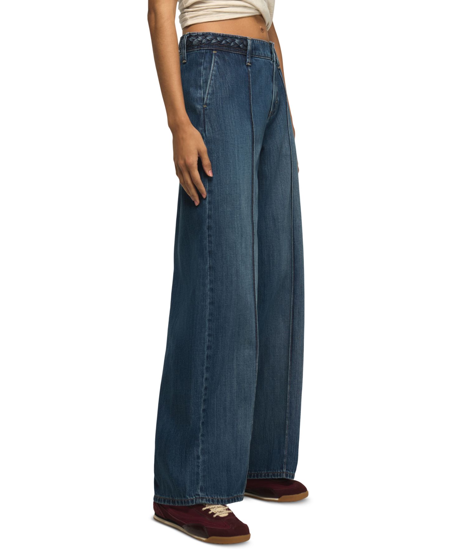 Женские джинсы Lucky Brand High-Waisted Braided Wide-Leg, цвет: Варёный — фото 3