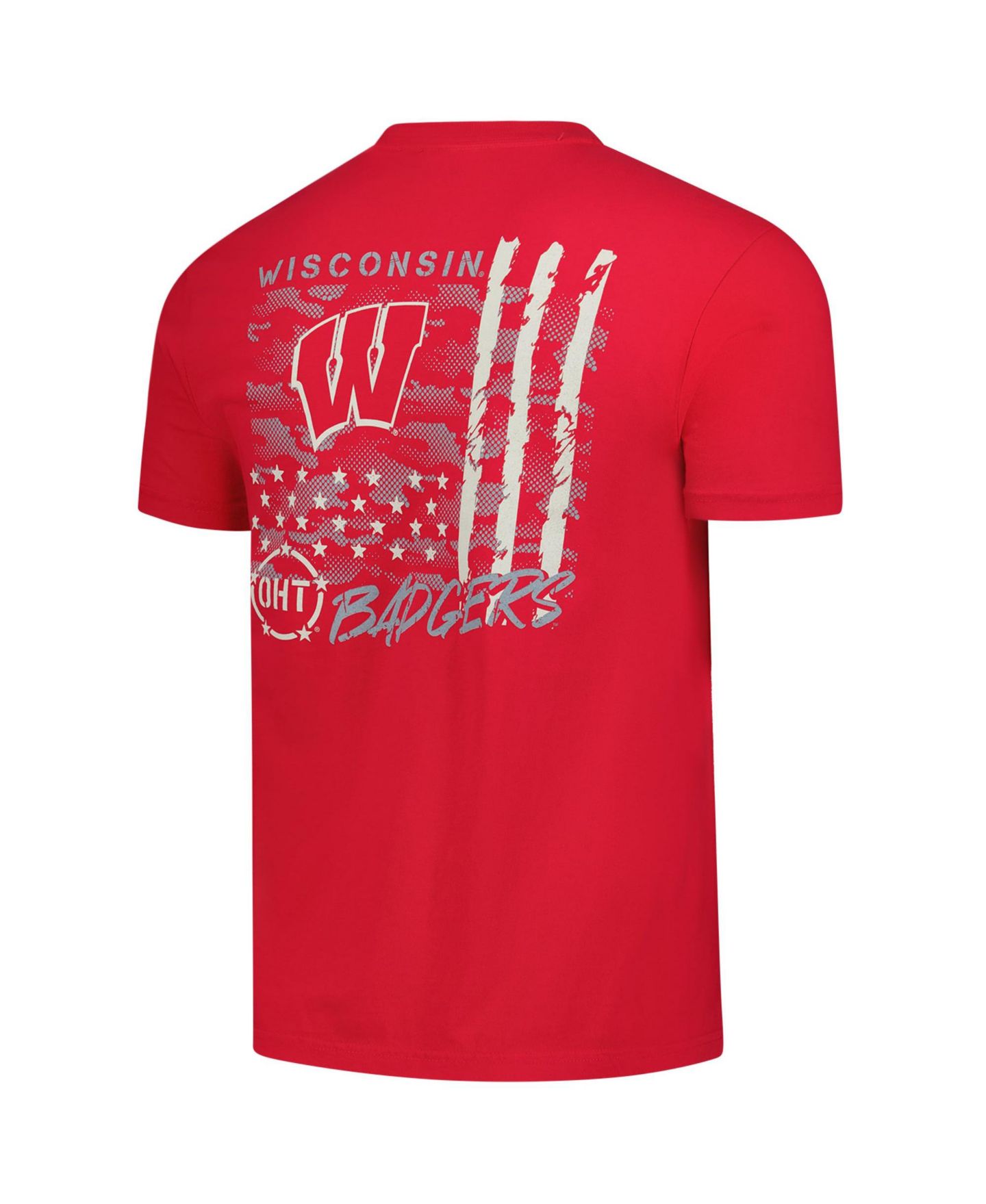 Мужская футболка Image One Red Wisconsin Badgers Comfort Colors OHT Camo Overlay — фото 2