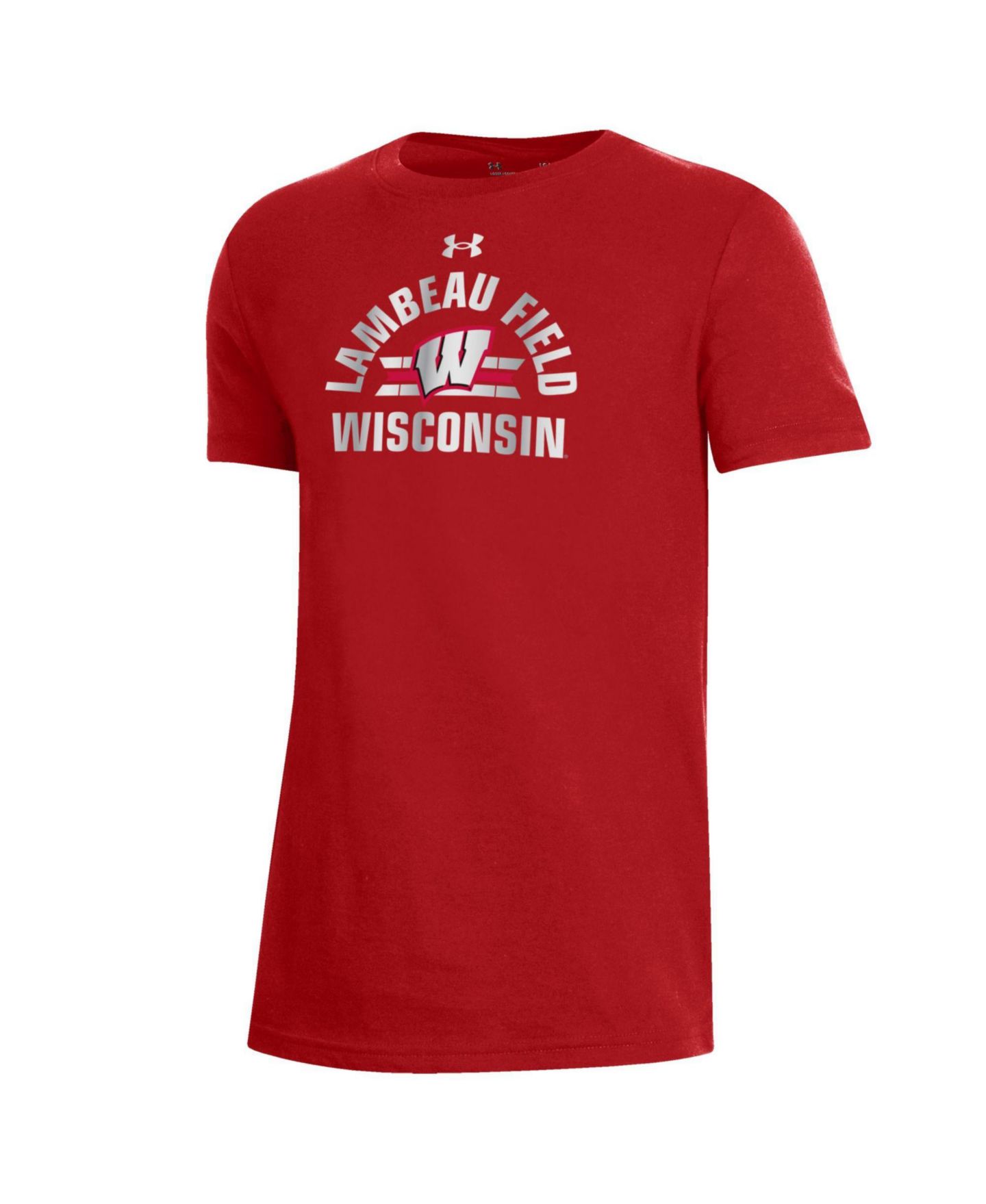 Детская футболка Under Armour Red Wisconsin Badgers 2026 Lambeau Field Collection Arched Lambeau Performance — фото 3
