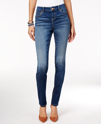 INC International Concepts Beyond Stretch Indigo Wash Curvy Skinny Jeans, Only at Macy's
