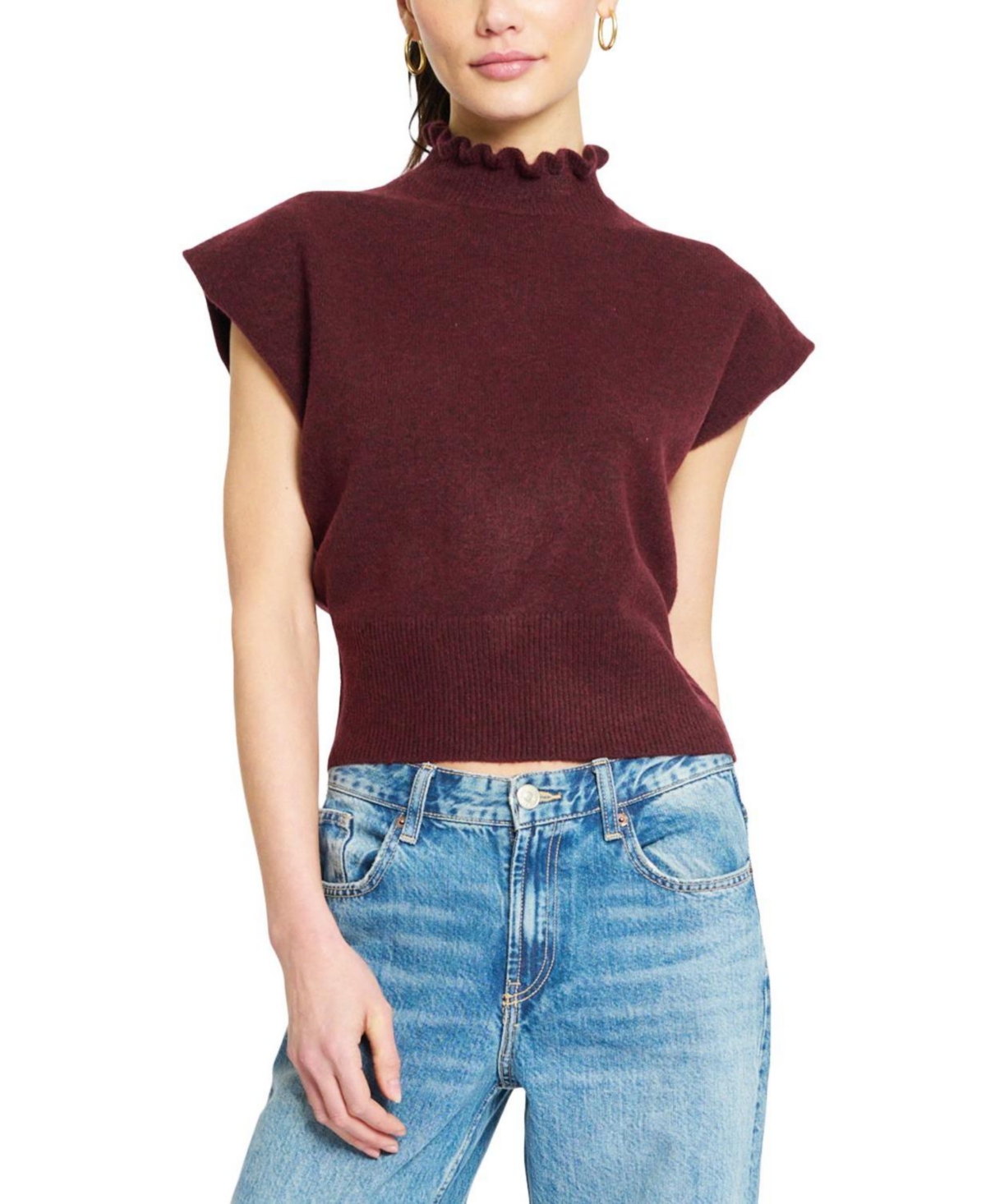 Central Park West Women's Kate Ruffled-Collar Dolman Sweater