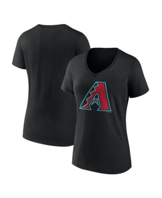 Women's  Black Arizona Diamondbacks Official Logo Athletic V-Neck T-Shirt